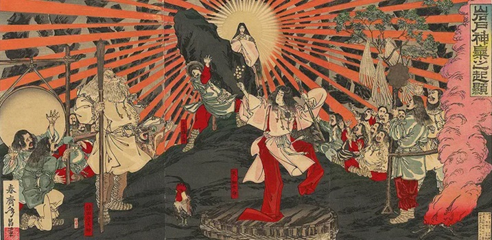 Amaterasu Oomikami from the Ama-no-Iwato myth (painted by Shunsai Nensho, 1887)
