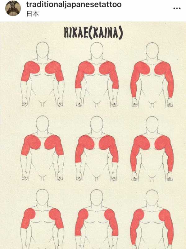 Gaku of the arm must be from the chest(Hikae). Stopping just above the elbow(Go-bu), below the elbow(Shichi-bu, Hati-bu), or all the way up to the wrist(Nagasode).