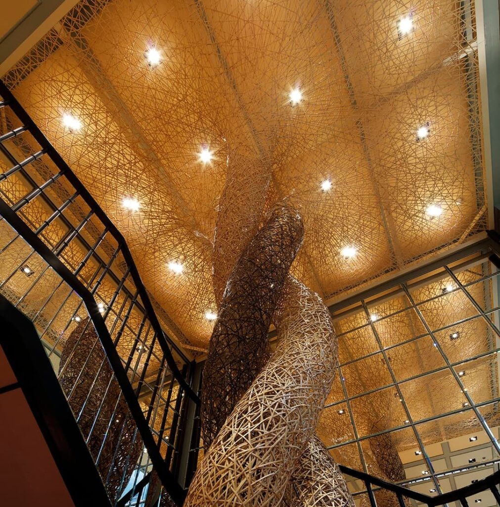 A bamboo sculpture created at the Gucci store in Omotesando to commemorate the first anniversary