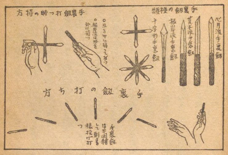 The different types of shuriken are introduced.