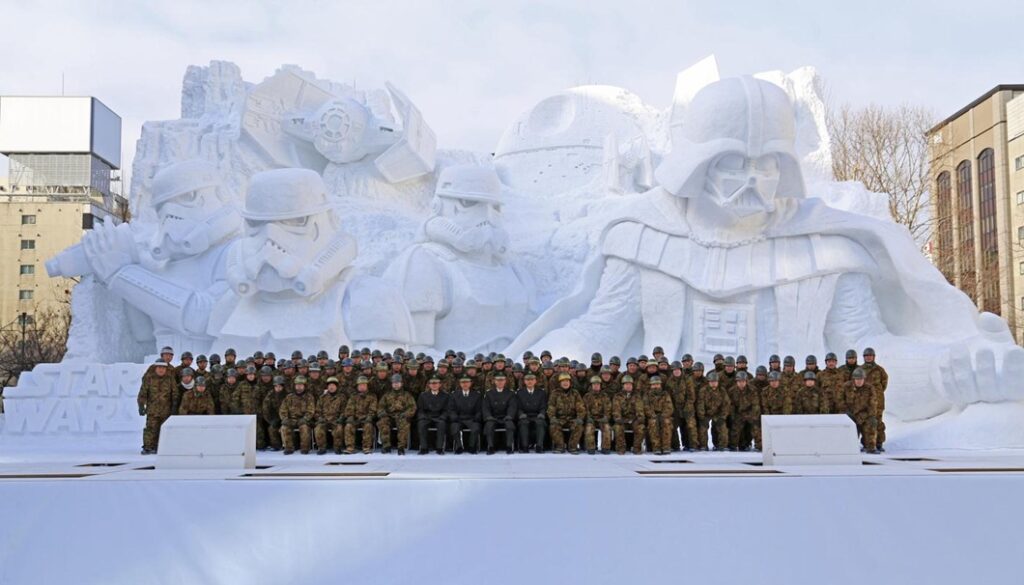 Star Wars snow sculpture created by the Japan Ground Self-Defense Force ©Lucasfilm Ltd. & TM.