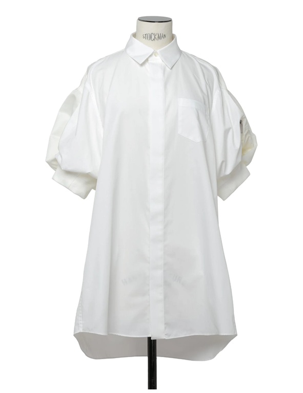 sacai Cotton Poplin x Nylon Twill Dress $660.00 USD = 69,300 yen (approximately US$478.00 / 1 USD = 145 yen)