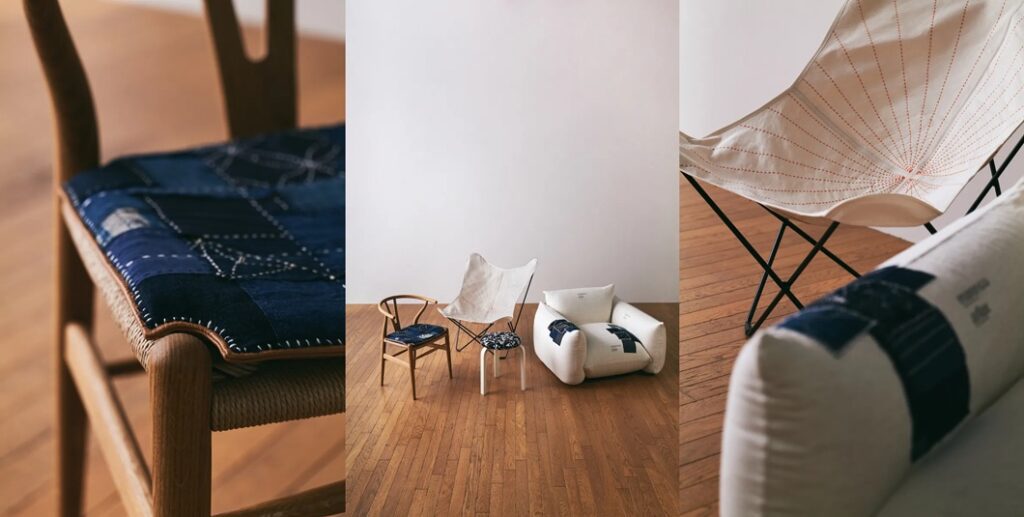 Furniture created in collaboration between THE CONRAN SHOP and Sashiko Gals