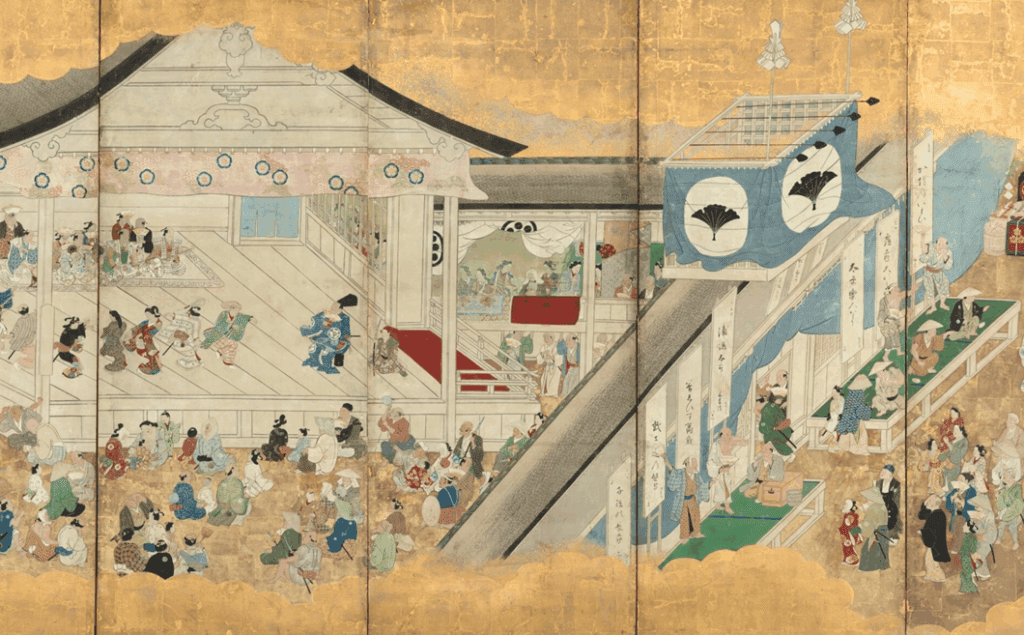 Kabuki Screen (Important Cultural Property) By Hishikawa Moronobu, 17th century Tokyo National Museum